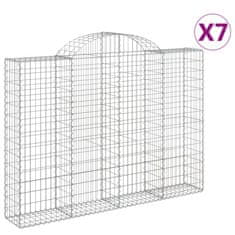 Petromila vidaXL Oblúkové gabionové koše 7 ks 200x30x140/160 cm pozink. železo