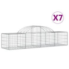 Vidaxl Oblúkový gabionový kôš 7 ks 200x50x40/60 cm pozinkované železo