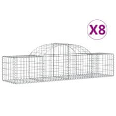 Vidaxl Oblúkový gabionový kôš 8 ks 200x50x40/60 cm pozinkované železo