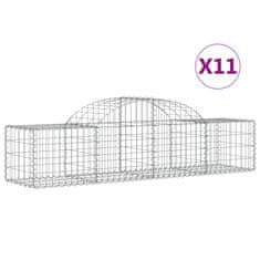 Vidaxl Oblúkový gabionový kôš 11 ks 200x50x40/60 cm pozinkované železo