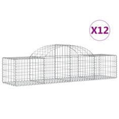 Vidaxl Oblúkový gabionový kôš 12 ks 200x50x40/60 cm pozinkované železo