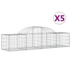 Vidaxl Oblúkový gabionový kôš 5 ks 200x50x40/60 cm pozinkované železo