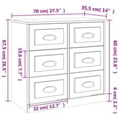 Petromila vidaXL Komoda sivá sonoma 70x35,5x67,5 cm spracované drevo