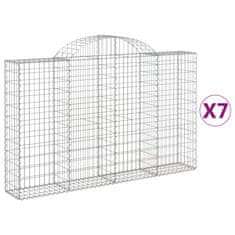 Petromila vidaXL Oblúkové gabionové koše 7 ks 200x30x120/140 cm pozink. železo