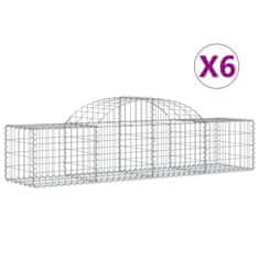 Vidaxl Oblúkový gabionový kôš 6 ks 200x50x40/60 cm pozinkované železo