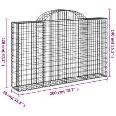 Petromila vidaXL Oblúkové gabiónové koše 13 ks 200x30x120/140cm pozinkov. železo