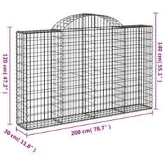 Petromila vidaXL Oblúkové gabiónové koše 18 ks 200x30x120/140cm pozinkov. železo