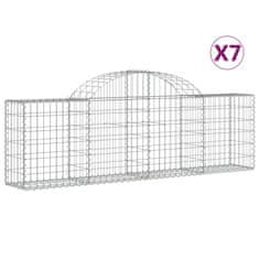 Vidaxl Oblúkový gabionový kôš 7 ks 200x30x60/80 cm pozinkované železo