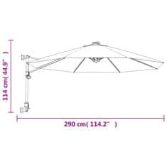 Vidaxl Nástenný slnečník morská modrá 290 cm