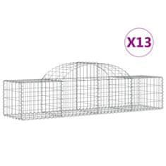 Vidaxl Oblúkový gabionový kôš 13 ks 200x50x40/60 cm pozinkované železo