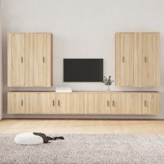 Vidaxl 8-dielna súprava TV skriniek dub sonoma spracované drevo