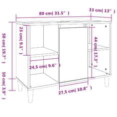 Petromila vidaXL Umývadlová skrinka biela 80x33x60 cm kompozitné drevo