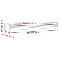 Vidaxl Stojan na monitor betónovo-sivý 100x24x13 cm drevotrieska