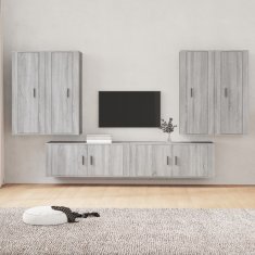 Vidaxl 6-dielna súprava TV skriniek sivý dub sonoma spracované drevo