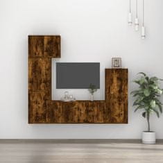 Vidaxl 5-dielna súprava TV skriniek dymový dub spracované drevo