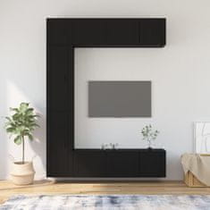 Vidaxl 7-dielna súprava TV skriniek čierna spracované drevo