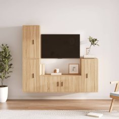 Vidaxl 4-dielna súprava TV skriniek dub sonoma spracované drevo