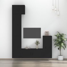 Vidaxl 5-dielna súprava TV skriniek čierna spracované drevo