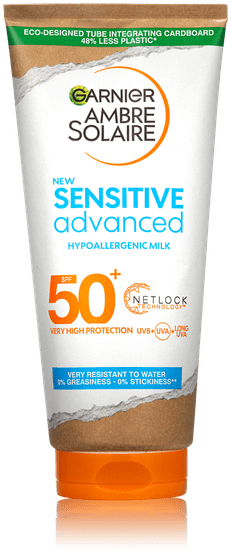 Garnier Ambre Solaire Sensitive Advanced opaľovacie mlieko, SPF 50+, 175 ml