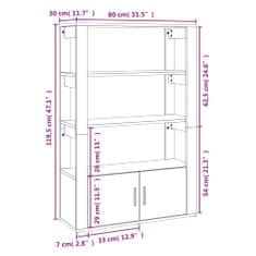 Vidaxl Komoda lesklá biela 80x30x119,5 cm spracované drevo