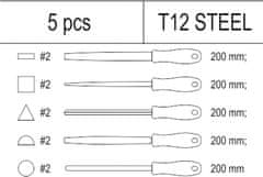 YATO Vložka do zásuvky - sada pilníkov zámočníckych 5ks