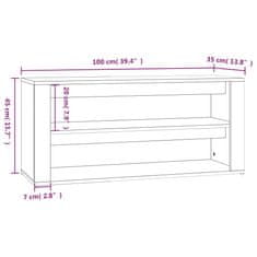 Vidaxl Regál na topánky sivý dub sonoma 100x35x45 cm spracované drevo