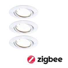 Paulmann PAULMANN LED vstavané svietidlo Smart Home Zigbee Base Coin základná sada výklopné kruhové 90mm 20 ° 3x4, 9W 230V stmievateľné 3000K biela 924.63 92463