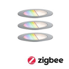 Paulmann PAULMANN Plug a Shine LED zemné svietidlo Smart Home Zigbee Floor RGBW 3ks sada IP67 RGBW 3x2W 21VA oceľ 947.52 94752