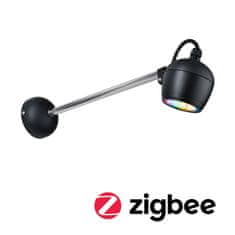 Paulmann PAULMANN LED vonkajšie nástenné svietidlo Smart Home Zigbee Kikolo RGBW IP65 90mm RGBW plus 6,2W 230V antracit umelá hmota/hliník 947.73 94773