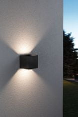 Paulmann PAULMANN domové LED vonkajšie nástenné svietidlo Smart Home Zigbee Cybo IP44 hranaté 100x100mm RGBW 2x2,5W 230V antracit hliník 948.47 94847