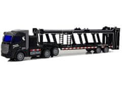 Lean-toys Veľký diaľkovo ovládaný transportér čierny 36cm Svetelné efekty