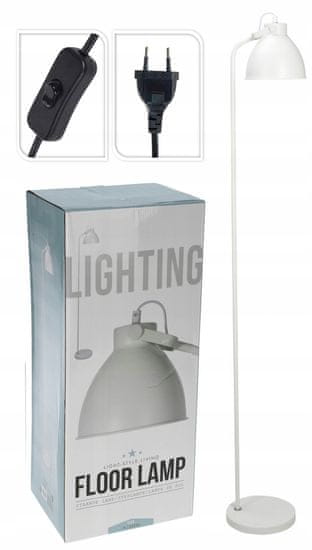 Koopman Kovová stojacia lampa biela loft 155 cm