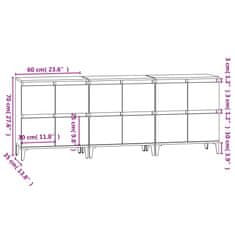 Petromila vidaXL Komody 3 ks dymový dub 60x35x70 cm kompozitné drevo