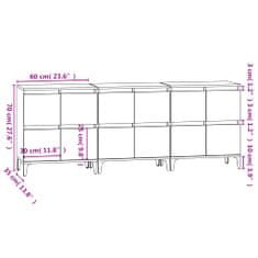 Petromila vidaXL Komody 3 ks čierne 60x35x70 cm kompozitné drevo