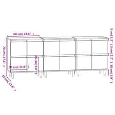 Petromila vidaXL Komody 3 ks dymový dub 60x35x70 cm kompozitné drevo