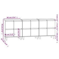 Petromila vidaXL Komody 3 ks betónovo sivé 60x35x70 cm kompozitné drevo