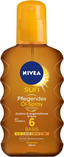 Nivea Sun Carotene olej na opalování ve spreji OF 6, 200 ml