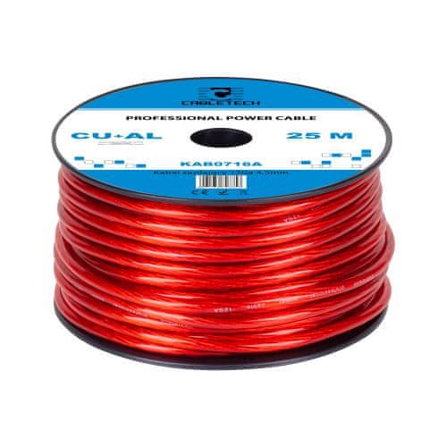 Cabletech Autokábel 12Ga OD4,5mm CU 25m červený KAB0716A