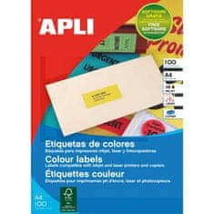 Agipa Etikety farebné 70x31mm APLI A4 100 hárkov žlté