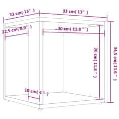 Vidaxl Príručný stolík betónový sivý 33x33x34,5 cm drevotrieska