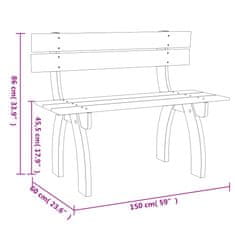 Vidaxl Záhradná lavička 150 cm, impregnovaná borovica