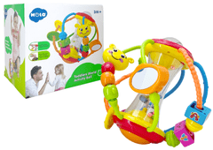 Lean-toys Vzdelávacia hračka Ball Worm Rattle Squeaker