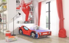 nabbi Detská posteľ s matracom Sland 70x140 cm - červená / biela