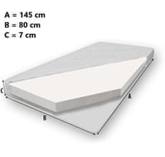 nabbi Detská posteľ s prístelkou a matracmi Playa II 80x160 cm - biela