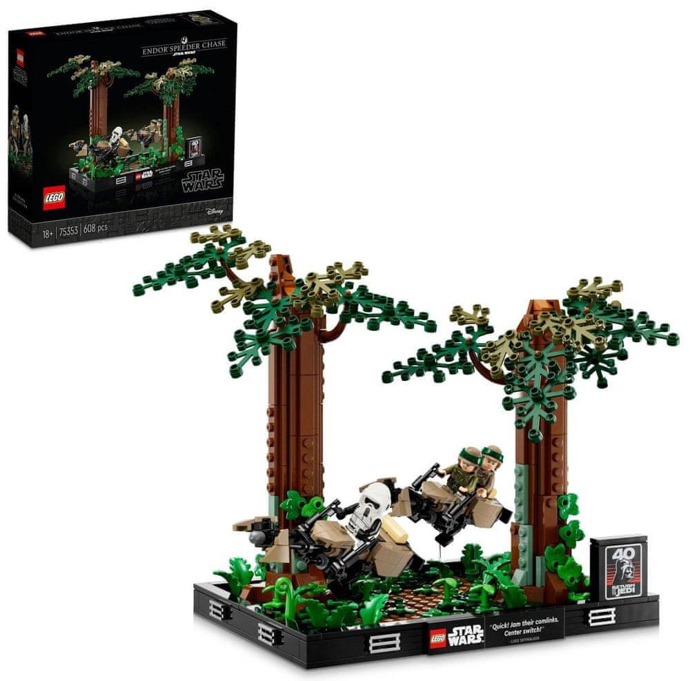 LEGO Star Wars 75353 Naháňačka spídrov na planéte Endor – dioráma