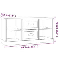 Vidaxl TV skrinka hnedý dub 99,5x35,5x48 cm kompozitné drevo