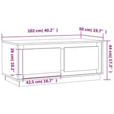 Vidaxl Konferenčný stolík hnedý dub 102x50x44 cm spracované drevo