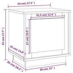 Petromila vidaXL Nočné stolíky 2 ks biele 44x35x45 cm spracované drevo