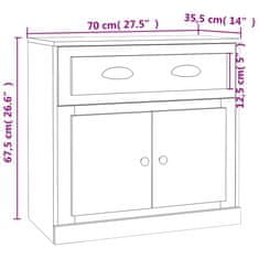 Vidaxl Komoda dymový dub 70x35,5x67,5 cm spracované drevo