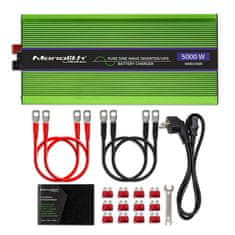 Qoltec Monolith menič napätia | nabíjanie batérií | UPS | 2500W | 5000W | 12V na 230V | čistá sínusoida | LCD